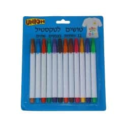 טושים לטקסטיל 12יחידות
