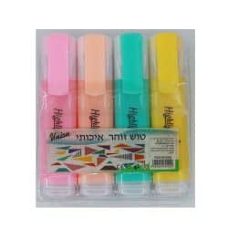 טוש זוהר 4 יחידות פסטל