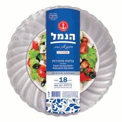 צלחות מהודרות שקופות ענק 10′ 18 יחידות