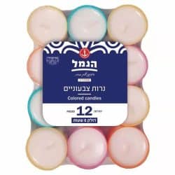 נרות צבעוניים 12יח