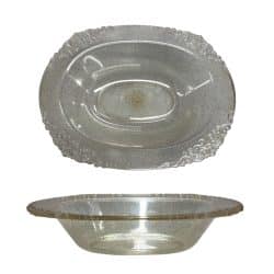 קערה אובלית שלישייה זהב נצנץ