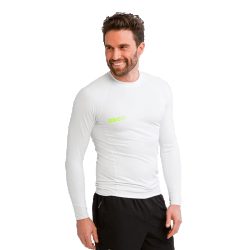 חולצת לייקרה גברים בצבע לבן 50+ UPF