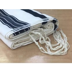 טלית כותנה – פס שחור – מידה 50
