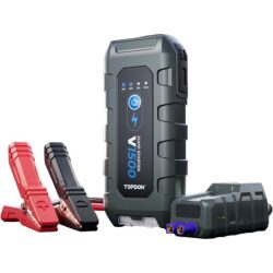 בוסטר התנעה לרכב 12V 1500Amp דגם V1500 עם סוללת גיבוי 10000mAh ופנס Topdon