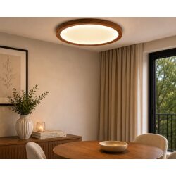 מנורת תקרה צמודת תקרה עגולה פורניר LED CCT