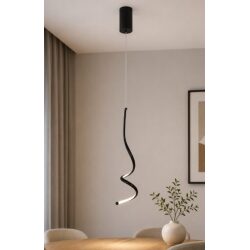 מנורת תלייה מודרנית LED דגם סליל – 20W | שחור וזהב | בחירת גוון אור (CCT)