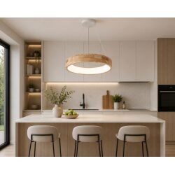 גוף תאורה תלוי עץ LED CCT – דגם אמזונס