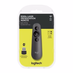 שלט אלחוטי למצגות Logitech R500s LASER PRESENTATION REMOTE- שחור