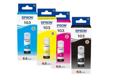 סט 4 בקבוקי דיו מקוריים EPSON 103 סט 4 בקבוקי דיו מקוריים EPSON 103