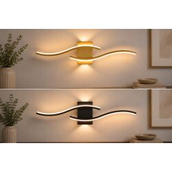 מנורת קיר גלים LED CCT – שחור או זהב