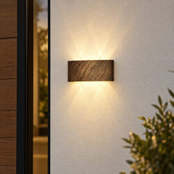 מנורת קיר LED דגם אלומה בגוון נחושת – מוגן מים IP54